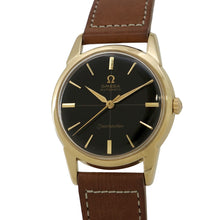 将图像加载到图库查看器中，OMEGA Seamaster W33mm K18YG Leather Black Dial14704-3SC
