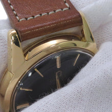 将图像加载到图库查看器中，OMEGA Seamaster W33mm K18YG Leather Black Dial14704-3SC
