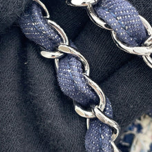 将图像加载到图库查看器中，CHANEL Matelasse W flap ChainShoulder NavyA01112 Tweed Denim Leather
