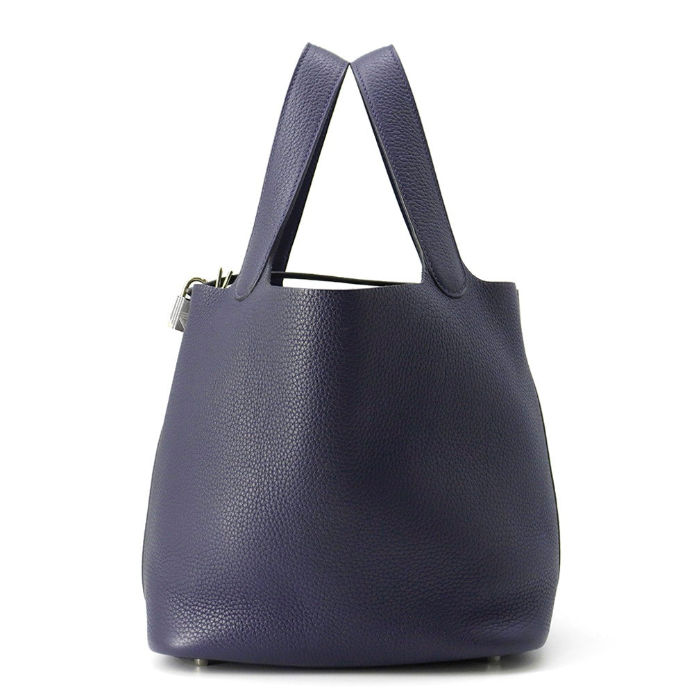 HERMES Picotin Lock Blue Nuit Taurillon Clemence Size MM