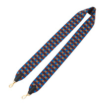 将图像加载到图库查看器中，HERMES Bandouliere Sangle Maxi Quadrille Black/Blue Billiards/Biscuit/Rouge H Swift Leather toile Size 2&quot;/41.3&quot;
