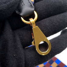 将图像加载到图库查看器中，HERMES Bandouliere Sangle Maxi Quadrille Black/Blue Billiards/Biscuit/Rouge H Swift Leather toile Size 2&quot;/41.3&quot;
