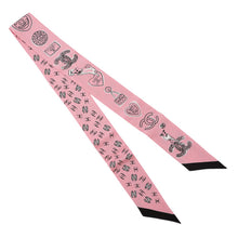 将图像加载到图库查看器中，CHANEL CC Logo Headband Scarf PinkAA8947 Silk100%
