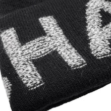 Load image into Gallery viewer, CHANEL Logo knit hat Black/Gray Wool 70% Cashmere30%
