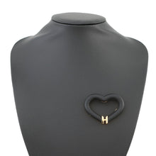 Load image into Gallery viewer, HERMES Brooch &quot;Au Coeur du Fauve&quot; Black Swift Leather Gold Plated

