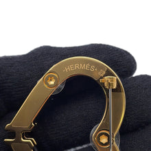 Load image into Gallery viewer, HERMES Brooch &quot;Au Coeur du Fauve&quot; Black Swift Leather Gold Plated
