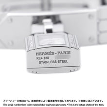 将图像加载到图库查看器中，HERMES Kelly watch with diamond bezel W16mm Stainless Steel Sparkling White Lacquer DialKE4.130.130
