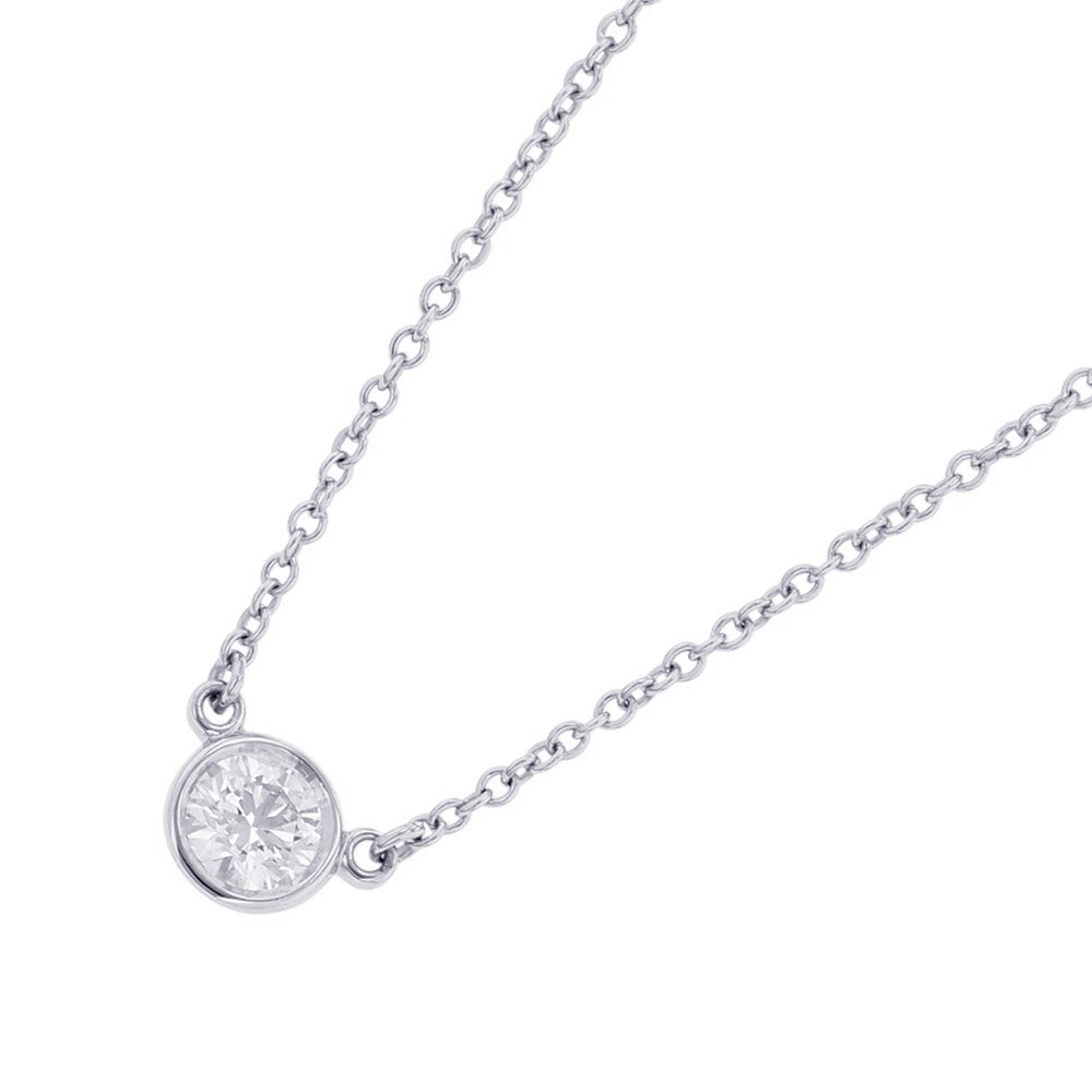 TIFFANY&Co. By the Yard Single Diamond Pendant Pt950