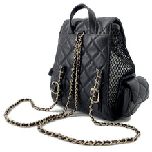 Load image into Gallery viewer, CHANEL Backpack BlackAS5484 Mesh Shiny Lambskin

