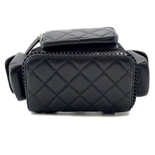Load image into Gallery viewer, CHANEL Backpack BlackAS5484 Mesh Shiny Lambskin
