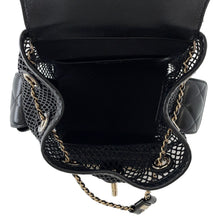 Load image into Gallery viewer, CHANEL Backpack BlackAS5484 Mesh Shiny Lambskin
