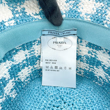 将图像加载到图库查看器中，PRADA Crochet bucket hat Size S White/Light Blue1HC137 Viscose Rayon 100%

