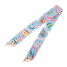 将图像加载到图库查看器中，HERMES Twilly Funny Ice Cream Funny Ice Cream Blue Ciel/Rose Bonbon/Yellow Silk100%
