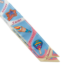将图像加载到图库查看器中，HERMES Twilly Funny Ice Cream Funny Ice Cream Blue Ciel/Rose Bonbon/Yellow Silk100%
