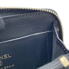 将图像加载到图库查看器中，CHANEL Matelasse Classic Zip Coin Purse BlackAP4341 Caviar Leather/Rhinestone
