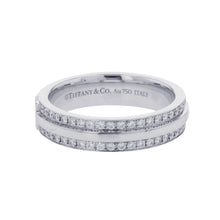 Load image into Gallery viewer, TIFFANY&amp;Co. T Narrow Pave Diamond Ring Size Approximately No. 960151464 18K White Gold
