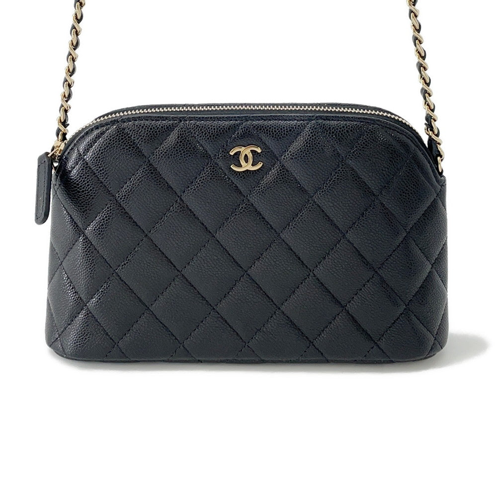 CHANEL Matelasse ChainShoulder Bag BlackAP4016 Caviar Leather Size 20