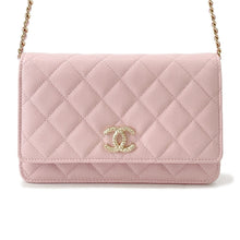 Load image into Gallery viewer, CHANEL Matelasse Chain wallet Light PinkAP4246 Caviar Leather
