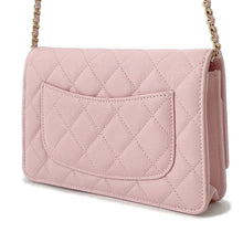 Load image into Gallery viewer, CHANEL Matelasse Chain wallet Light PinkAP4246 Caviar Leather
