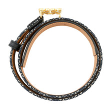 将图像加载到图库查看器中，LOEWE Anagram Belt Size 75 Black/Navy/NaturalE619Z26X01 Cotton Leather
