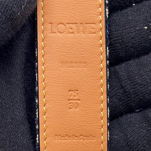 将图像加载到图库查看器中，LOEWE Anagram Belt Size 75 Black/Navy/NaturalE619Z26X01 Cotton Leather
