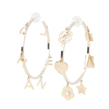 Load image into Gallery viewer, CHANEL Logo Icon motif hoop earrings Metal
