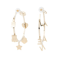 Load image into Gallery viewer, CHANEL Logo Icon motif hoop earrings Metal
