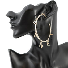Load image into Gallery viewer, CHANEL Logo Icon motif hoop earrings Metal
