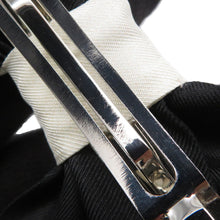 Load image into Gallery viewer, CHANEL Ribbon CC Logo Barrette White/Black Silk Metal
