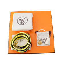 Load image into Gallery viewer, HERMES Bolide 1923 Sangle Woolly Nata/Blue Indigo/Lime Epsom Size 25
