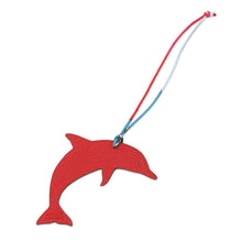 Load image into Gallery viewer, HERMES Petit H Bag Charm Dolphin Motif Etoupe/Rouge Casaque Taurillon Clemence Epsom
