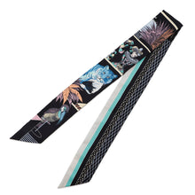 Load image into Gallery viewer, HERMES Twilly GRAND THEATRE NOUVEAU Black/Blue/Vert063761S Silk100%
