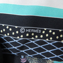 将图像加载到图库查看器中，HERMES Twilly GRAND THEATRE NOUVEAU Black/Blue/Vert063761S Silk100%

