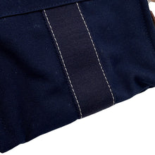 将图像加载到图库查看器中，HERMES Deauville Pouch Navy Canvas Size PM
