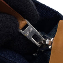 将图像加载到图库查看器中，HERMES Deauville Pouch Navy Canvas Size PM
