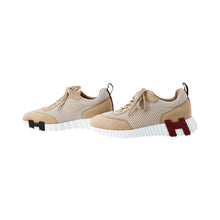 Load image into Gallery viewer, HERMES Bounce Sneakers Beige・Argile Mesh・Graphic Chevre Velour Size 36
