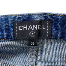 将图像加载到图库查看器中，CHANEL CC Logo denim pants Size 36 BlueP76791 V69116 Cotton100%
