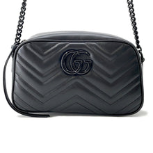 将图像加载到图库查看器中，GUCCI GG Marmont Small Camera Bag Black447632 Leather Size Small
