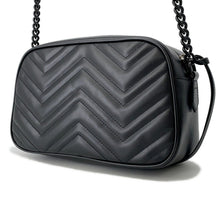 将图像加载到图库查看器中，GUCCI GG Marmont Small Camera Bag Black447632 Leather Size Small
