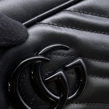 将图像加载到图库查看器中，GUCCI GG Marmont Small Camera Bag Black447632 Leather Size Small
