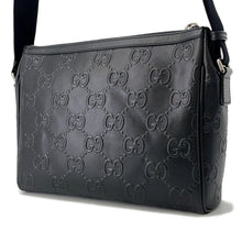 将图像加载到图库查看器中，GUCCI GG-embossed messenger bag Black658565 Leather

