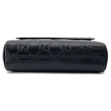 将图像加载到图库查看器中，GUCCI GG-embossed messenger bag Black658565 Leather
