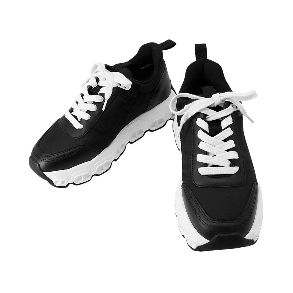 HERMES Impulse Sneakers Black/White Technical Fabric Size 36H