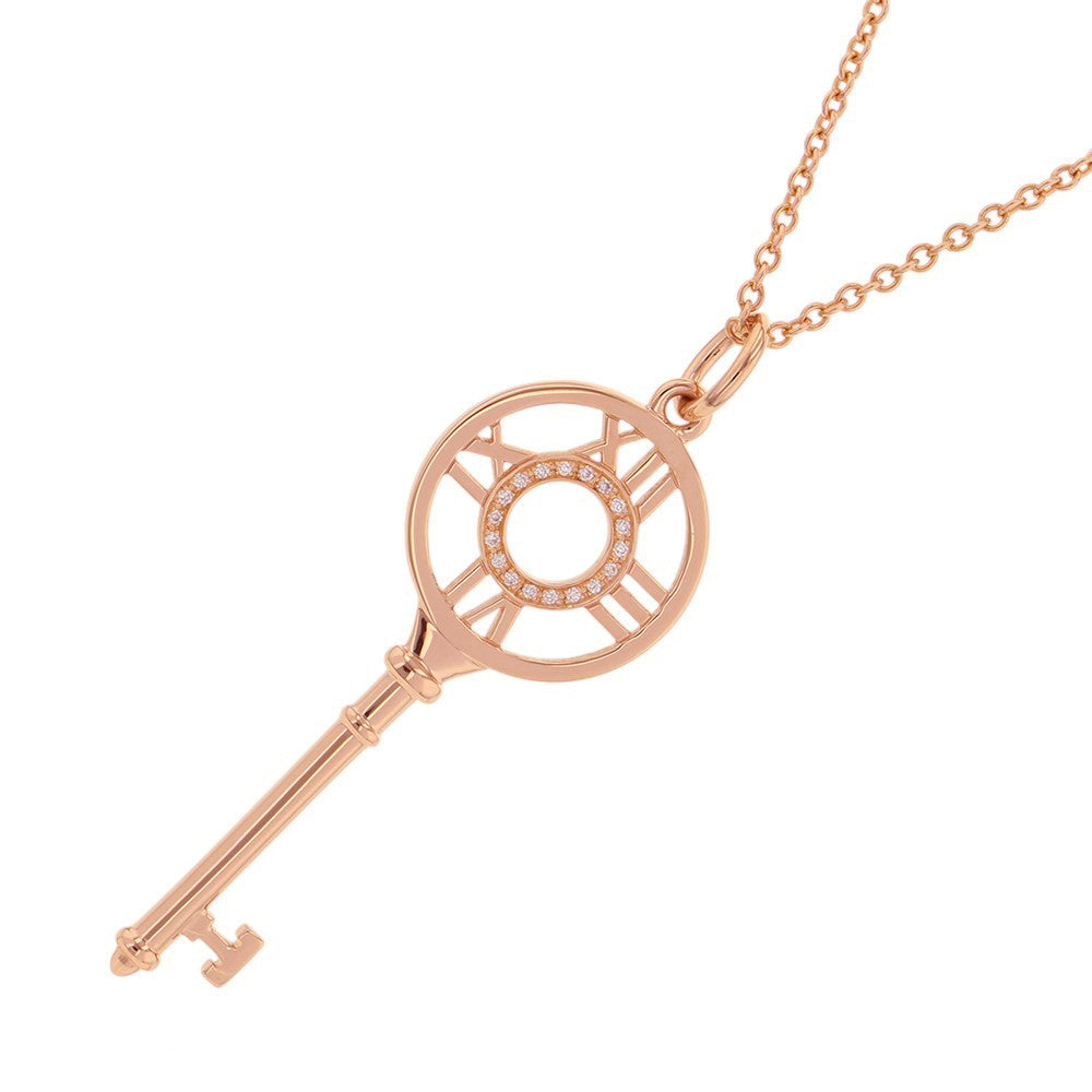 TIFFANY&Co. Atlas Key Necklace 18K Pink Gold