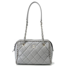 Load image into Gallery viewer, CHANEL Luxury Line ChainShoulder Bag Light Gray Calf Leather
