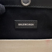 将图像加载到图库查看器中，BALENCIAGA NavyPochette Shoulder Bag Beige/Black339937 Canvas Leather
