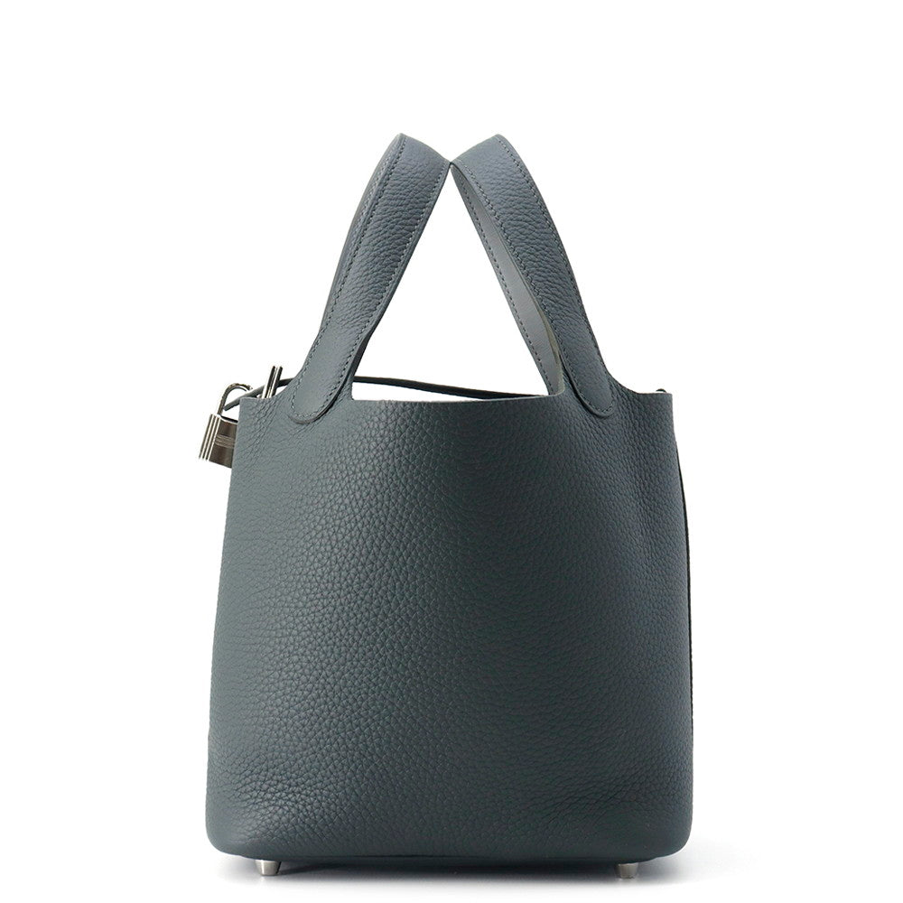 HERMES Picotin Lock Eclat Vert Mangrove/Guripantan Taurillon Clemence Swift Leather Size PM