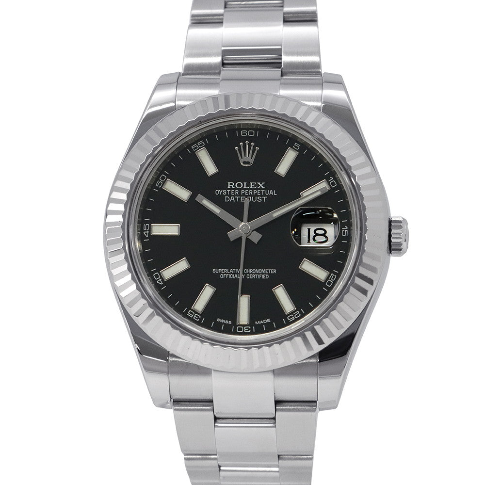 ROLEX DatejustⅡ W41mm Stainless Steel K18WG Black Dial116334