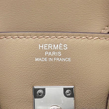将图像加载到图库查看器中，HERMES Birkin Beige Marfa/Gris Pale Swift Leather Size 25
