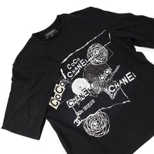 Load image into Gallery viewer, CHANEL Camellia logo long sleeve top Size XS BlackP63300 Cotton100% Sequins
